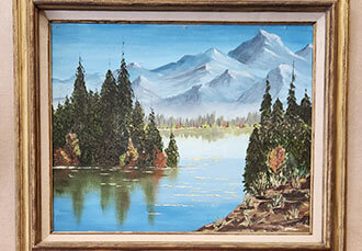 Leona Russell's painting of the mountains