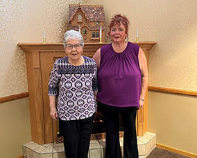 Velda Roe and Joni Anderson at Good Samaritan Society in Superior, NE.