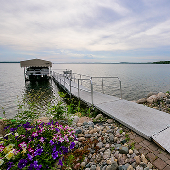 Boat and dock on Battle Lake