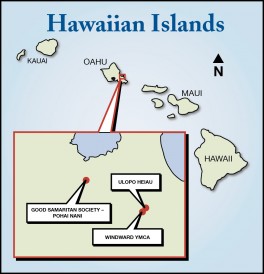 Map of Good Samaritan Society – Pohai Nani, Windward YMCA, and Ulupo Heiau